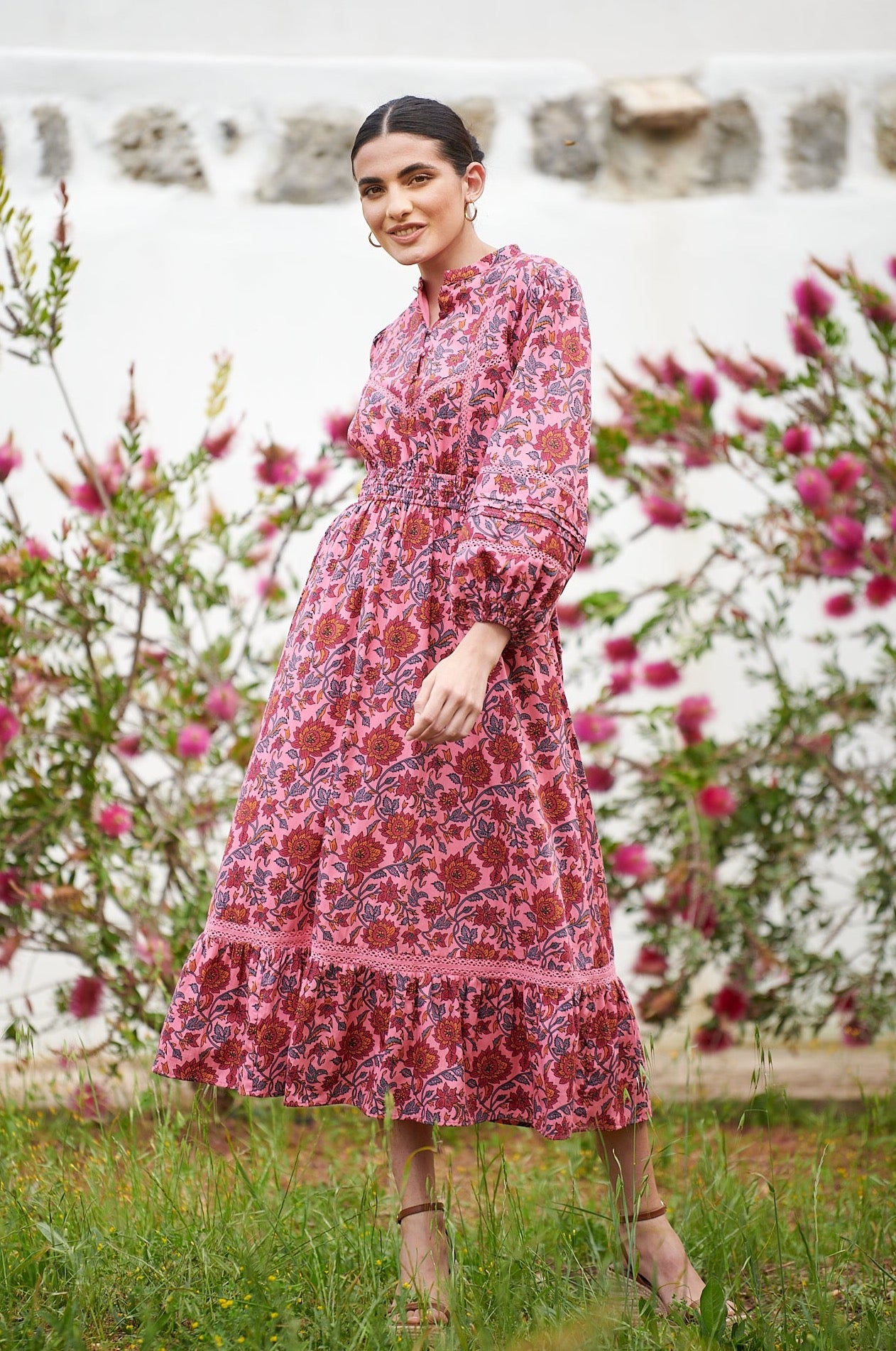 Octavia Dress in Magenta Rose