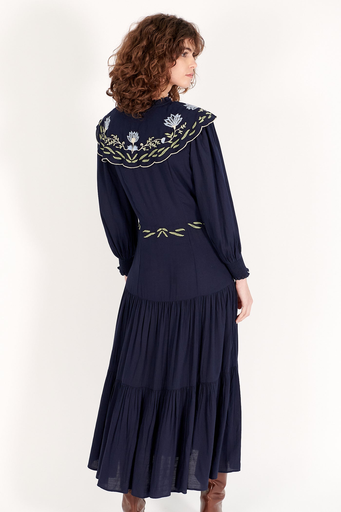 Clara Dress with Folk Embroidery