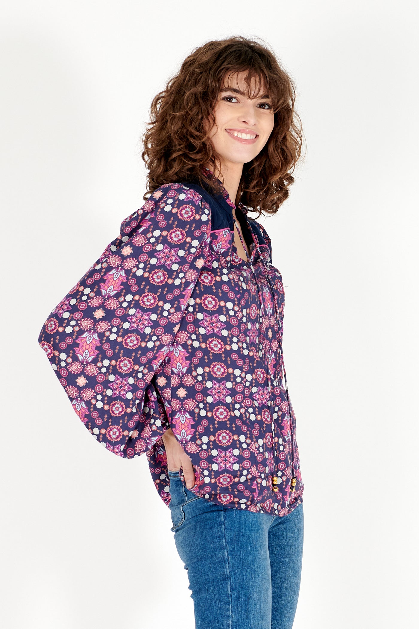 Caro Shirt in Amethyst Aztec