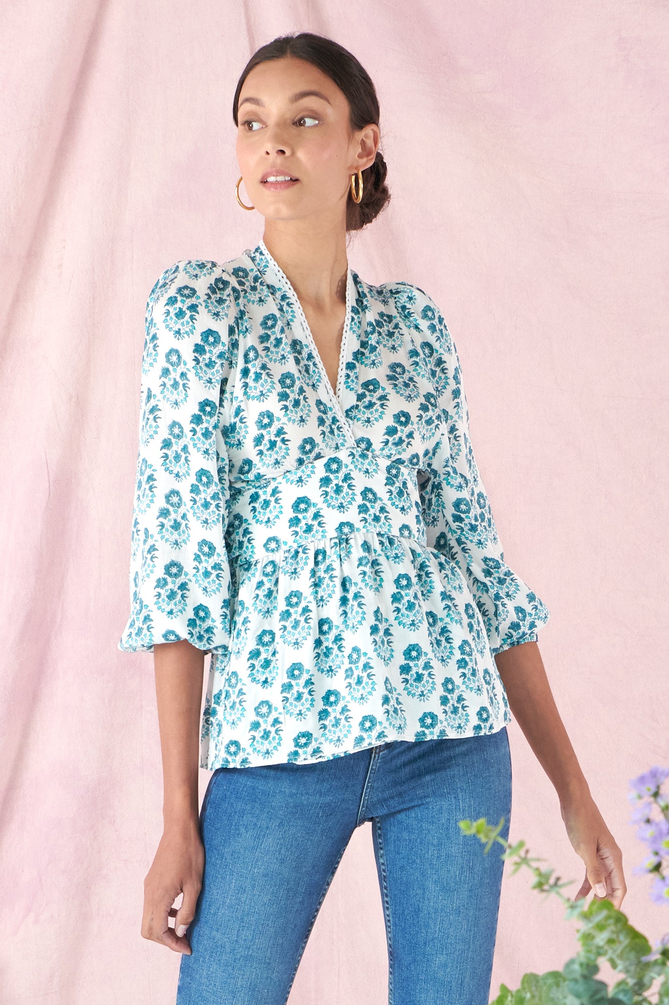 Sadie Wrap Top in Aqua Pearl – Neve & Noor